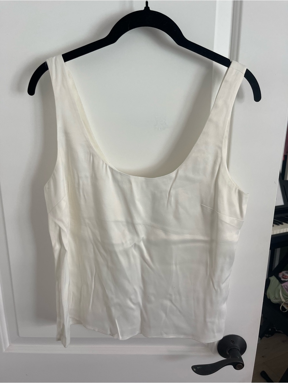 Topshop Ivory Satin Scoop-Neck Camisole